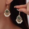 Minority Style Pearl Tassel Ear Hook Bohemian Diamond Flower Earrings Women's Light Luxury Temperament Earrings