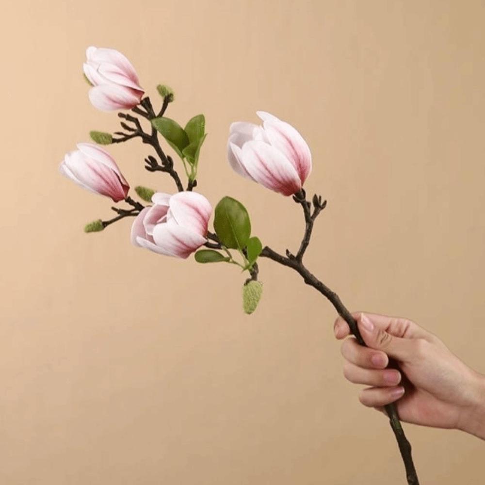 Kytice magnolií z hedvábí Real Touch Odolná vůči vyblednutí Simulované orchideje Svatba Dekorace