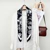 French Small Fresh Flower Printing Silk Scarf Light and Fashionable Imitation Silk Large Square Scarf Korean Version Temperament Decorative Silk Scarf