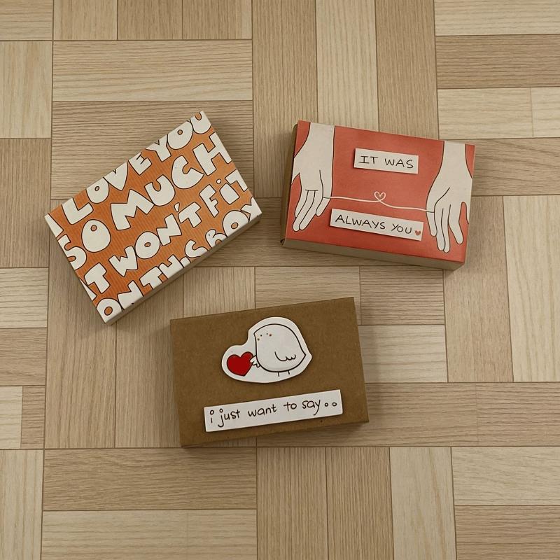 Handmade Romantic I Love You Love Box Card Valentines Day Message Unique Creative Present for Proposal Anniversary Couples