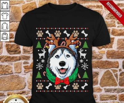 Top Cute Husky Ugly Sweater Christmas Shirt D1072 Unisex T-Shirt