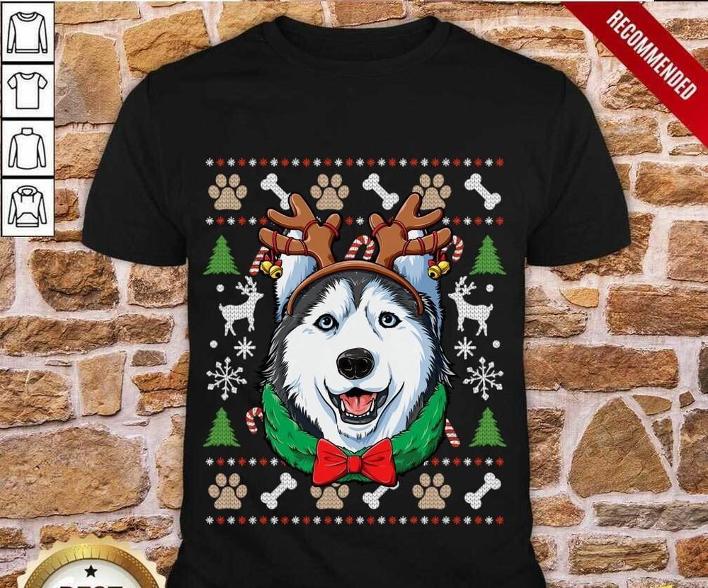 Top Cute Husky Ugly Sweater Christmas Shirt D1072 Unisex T-Shirt XXXL