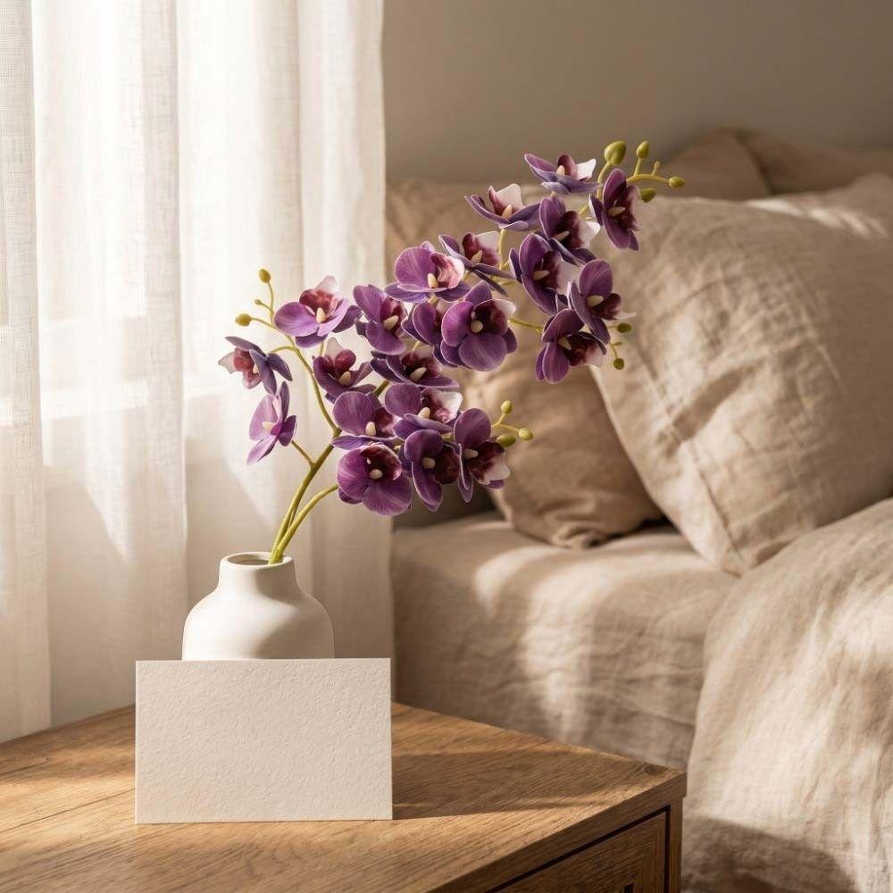21 Heads Artificial Phalaenopsis Branches Real Touch Fake Mini Flowers  Dining Table