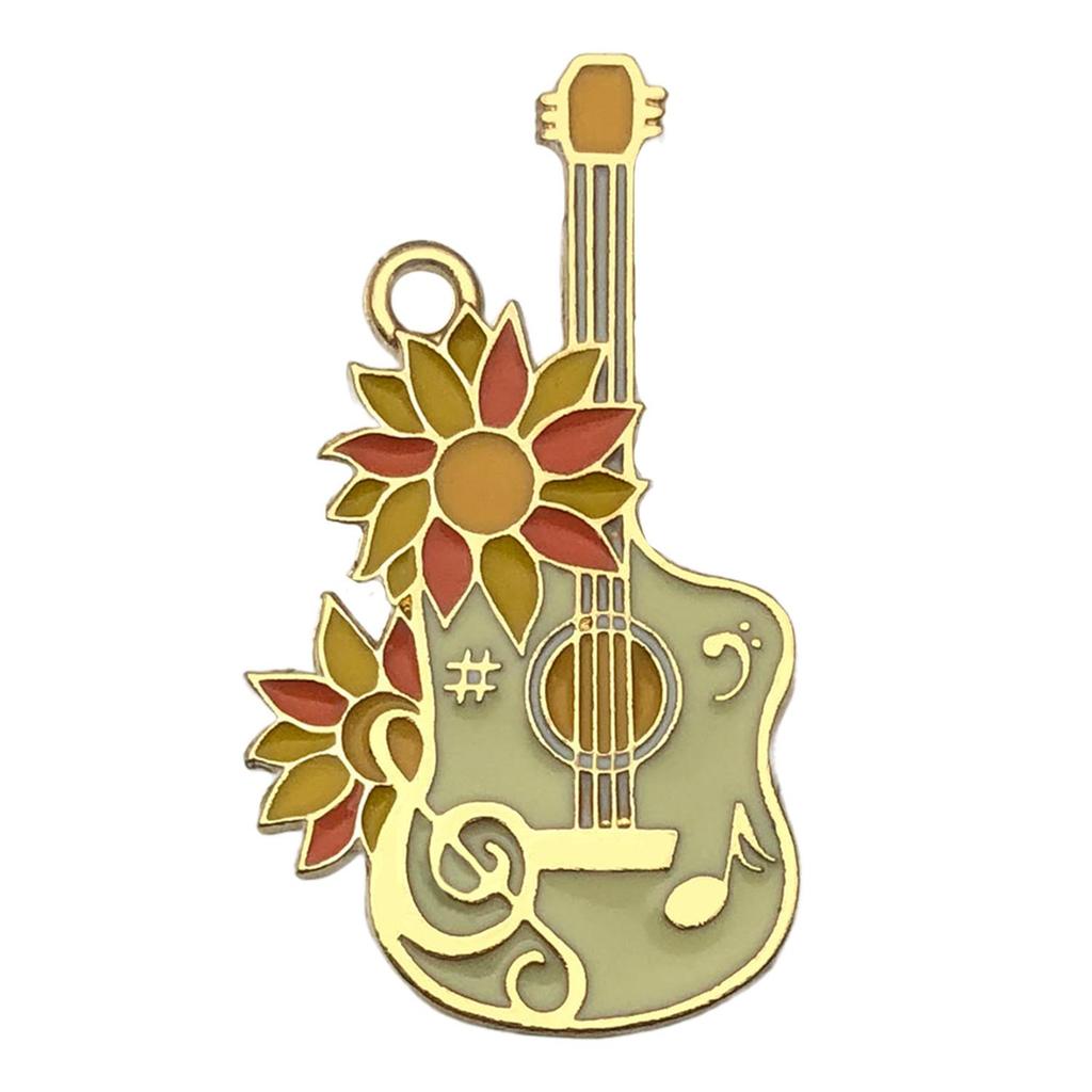 Colorful Alloy Musical Instrument Keychain Pendant: Harp, Guitar, Cello Charm