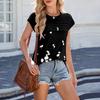 Women's Fashion Casual Basic Floral Textured Round Neck T-Shirt Vest Top