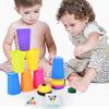 Kids Montessori Toys Stack Cup Game with Card Educational Intellectual Enlightenment Color Cognition Logic Training Child Gift