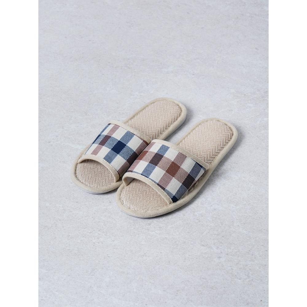 

Daiso Lightweight Herringbone Check Slit Living Room Shoes 250 270 Mm