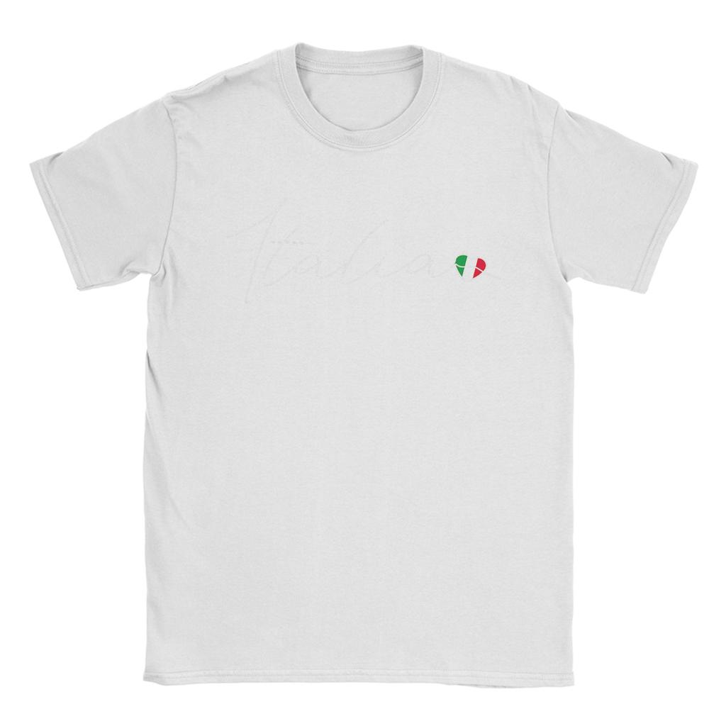 Italia Simple Love Italian Flag Heart on Italy T Shirts for Unisex  100 Cotton TShirts O Neck  Tee Shirt Short Sleeve Clothing