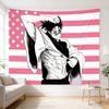 Kaisen Choso Japanese Anime Wall Tapestry Pink American FlagBohemian Tapestry Bedroom Dorm Tapestry Aesthetic Wall Hanging Decor