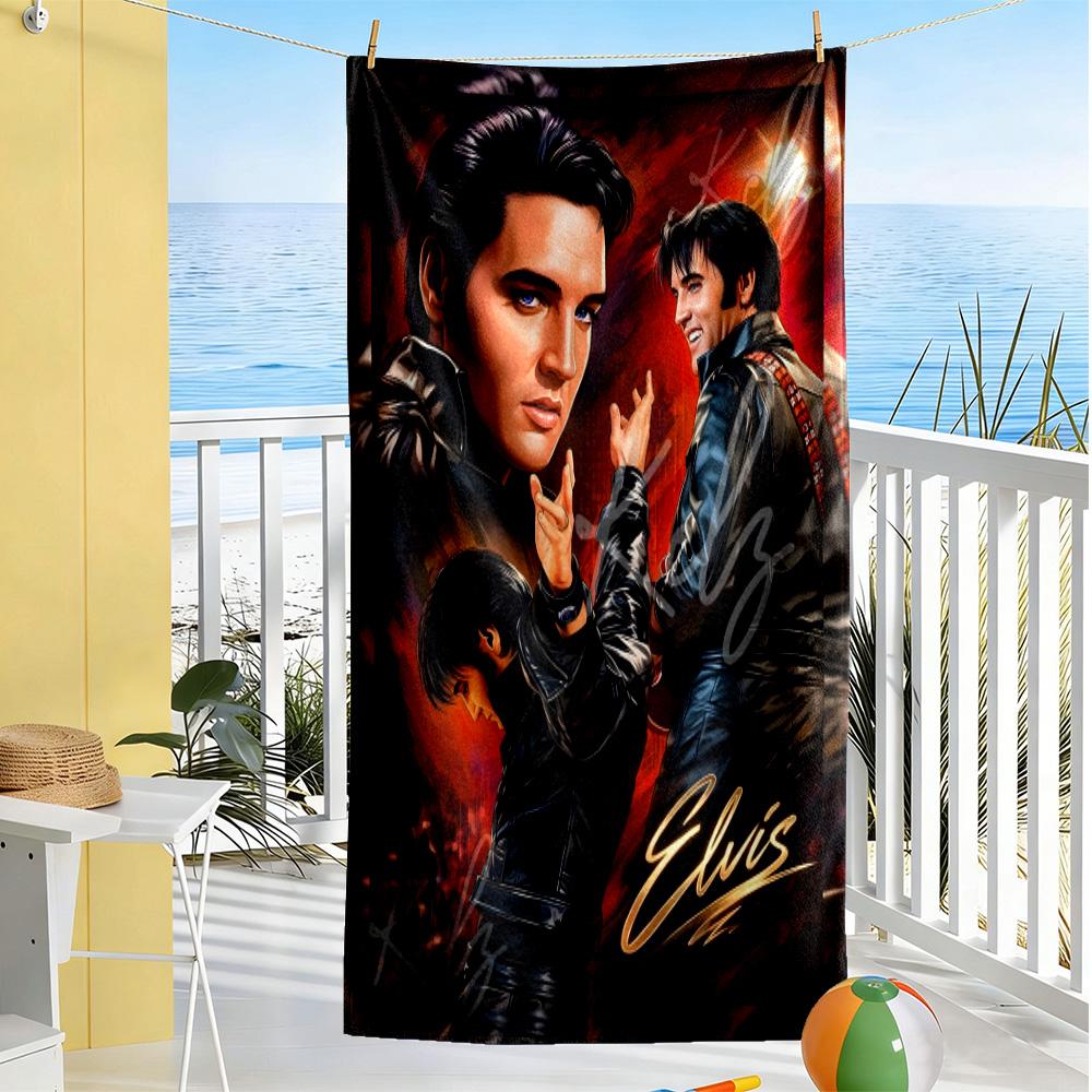 Elvis Presley Strandtuch für Strandreisen Tragbar Bedrucktes Strandtuch Outdoor-Accessoire Geburtstags-/Weihnachtsgeschenk