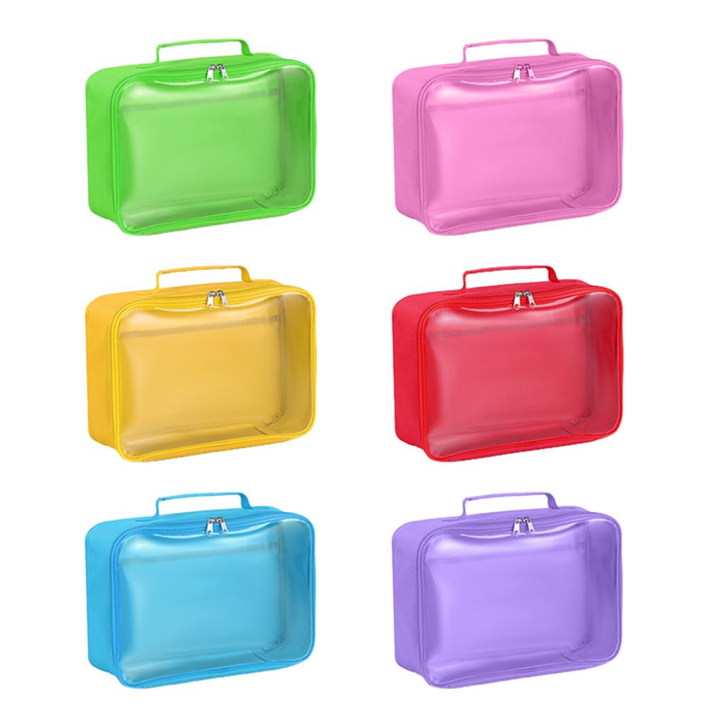 6 Pack Travel Waterproof Organizer Bags W/ Zipper Reusable Clear Waterproof Organizer for Building Blocks Puzzle Kids Books
