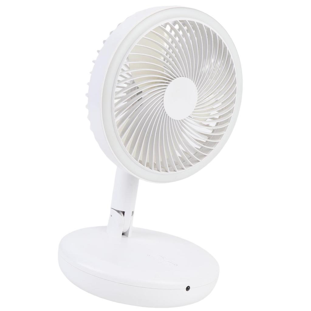 Folding Portable Desk Fan Rechargeable Long Battery Life Quiet Oscillating Table Fan with Remote Round LED Light Timer