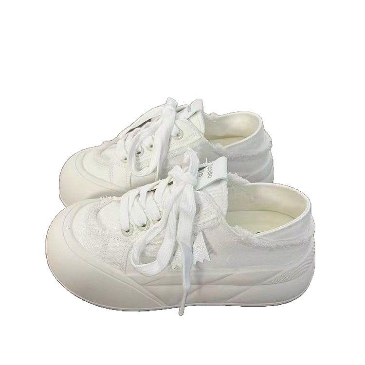 Two wear thick-soled semi-drag white shoes women's summer new bread shoes women's niche versatile casual sports board shoes