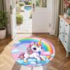 Unicorn5 Round Area Rug Design for Kitchen Foyer Hallway Study room Anti-slip Round Rug Decorate Offices Perfect Gift for Friends Family