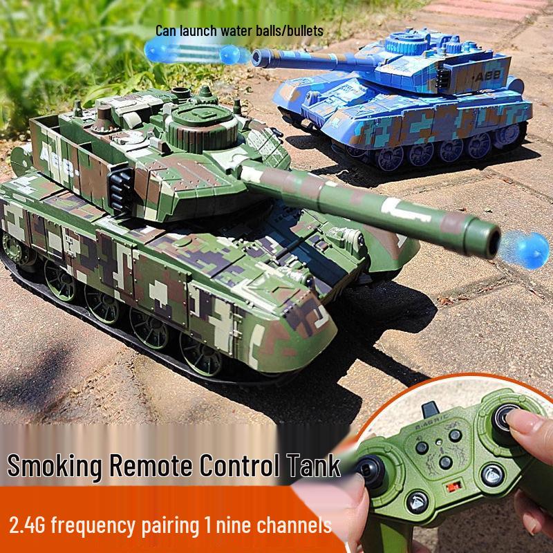 Remote Control Tank with Projectile Firing & Smoke Effect for Kids