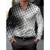 Gradient Polka Dot Print Men's Long-Sleeve Shirt Classic Fashion Lapel Button Casual Fit Shirts Business Soft Men Social Clothes