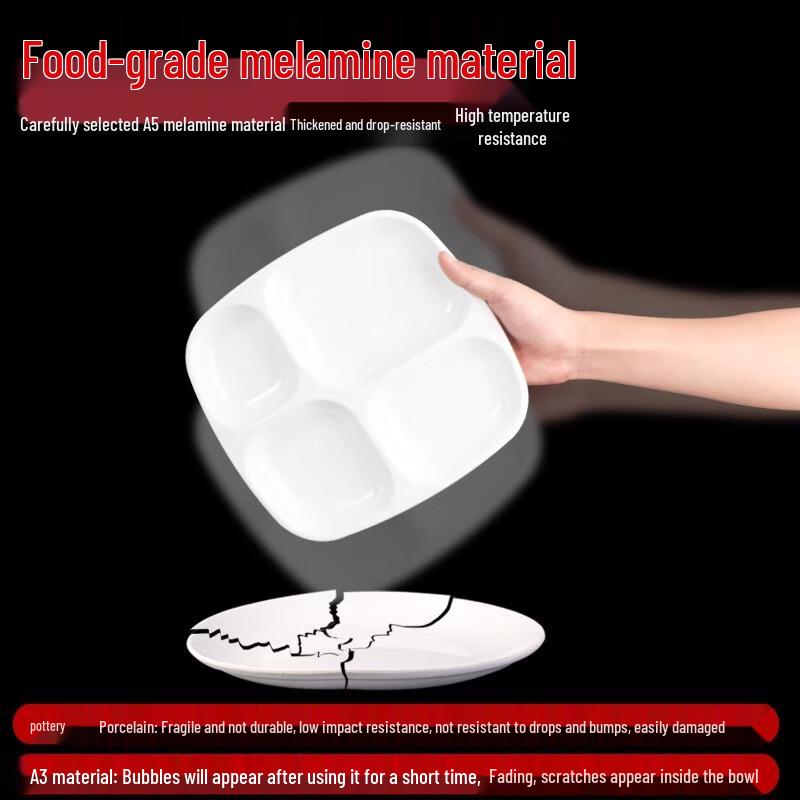 Shengjia Melamine Divided Buffet Plates (10-Pack)