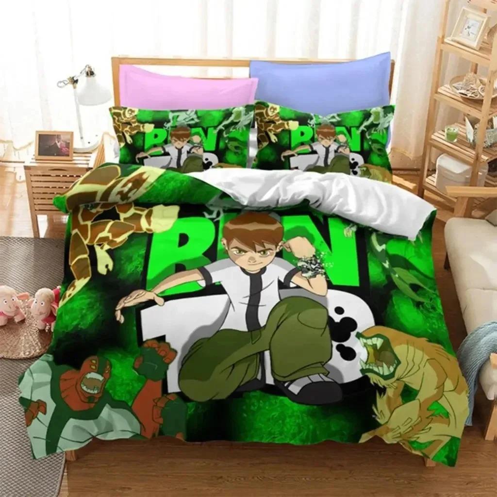 3D Print Ben Alien Force 10 Teenage Hacker Bedding Set Boys Girls Twin Queen Size Duvet Cover Pillowcase Bed Kids Adult