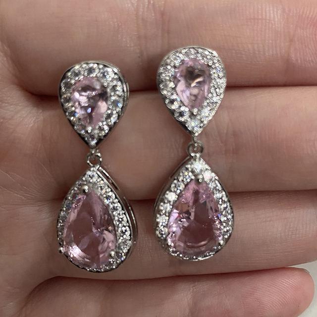 Charm White /Rose /Yellow Gold Color Drop Water Long Earrings Clear Crystal Nail Drop Earings Women Dazzling Wedding Gift Ae331