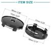 ACROPIX 4pcs Car Tire Wheel Center Hub Cap Cover 60mm Diameter 5 Clips Black