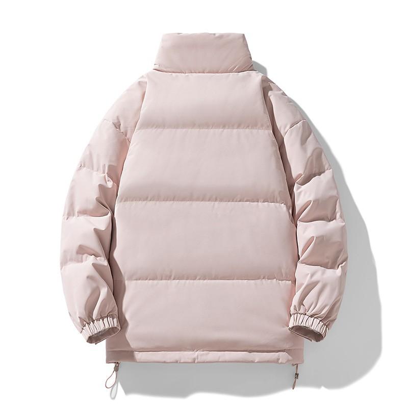 Unisex Down Jacket Winter Warm Loose Stand Collar Hoodless Puffer Coat Men Women 80-85% White Duck