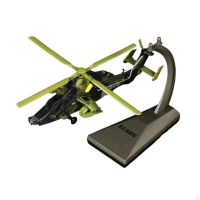 1:72 EC665 Diecast Helicopter Model, Fighter Jet Model Aircraft with Base for Cafes, Bar,