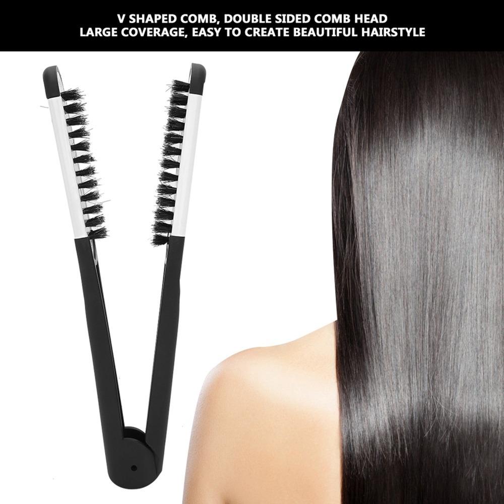 

Double Sided Styling Comb Professional Double Sided Brush V Shaped Clamp Hair Straightening