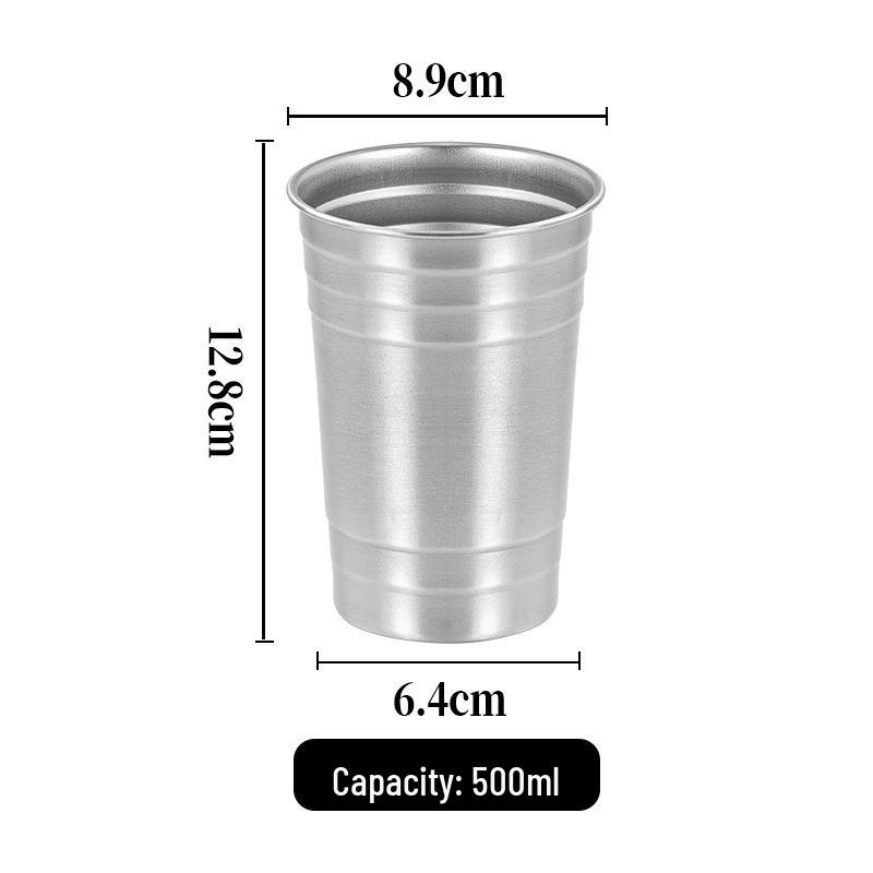 Stainless Steel 304 Rolled Edge Beer & Coffee Cup for Outdoor Camping