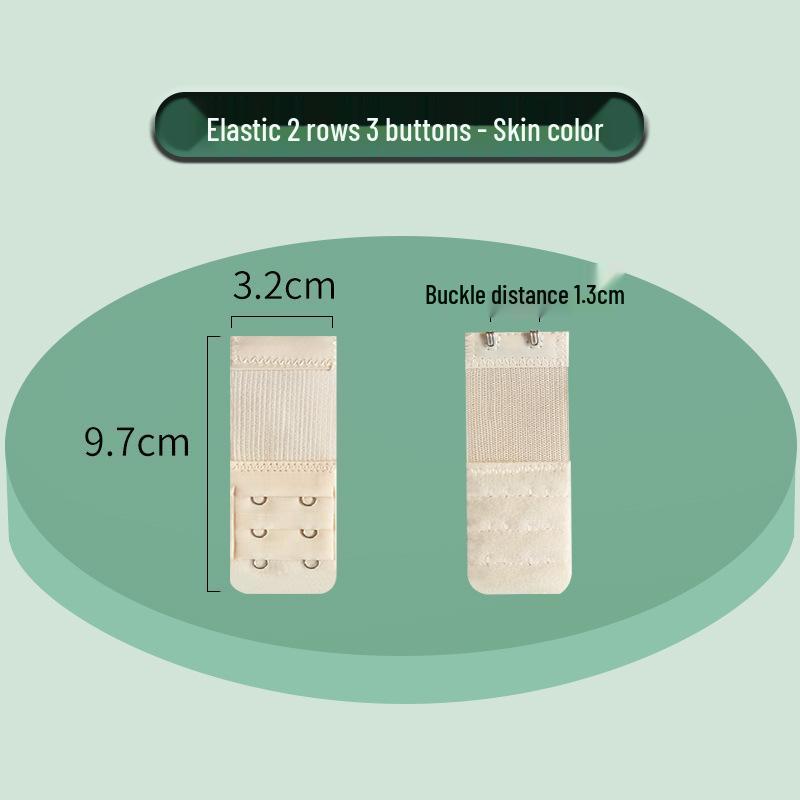 Elastic Bra Extender with Stainless Steel Hooks - Universal Full-Size Bra Back Closure