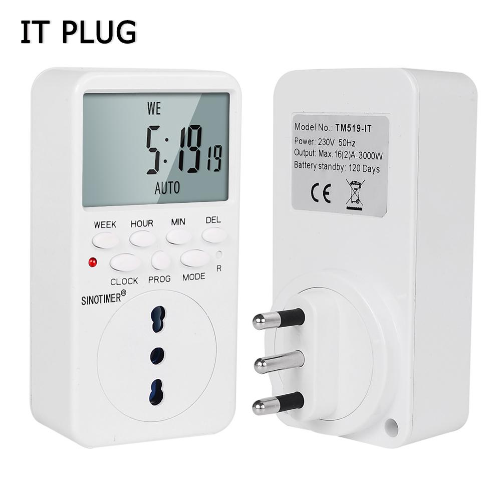 EU UK BR Plug Outlet Electronic Digital Timer Socket with Timer 220V AC Socket Timer Plug Time Relay Switch Control Programmable