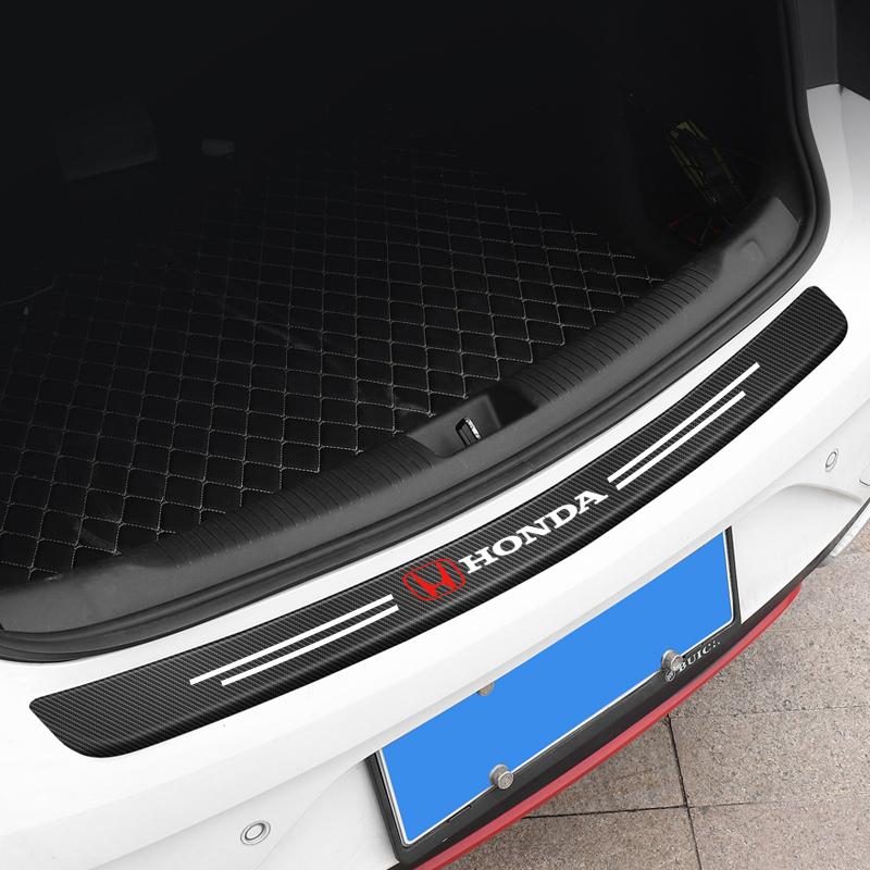 TQDX8 Honda Car Threshold Strip Anti Stepping Leather Protective Sticker For Honda civic accord fit jazz pilot CRV odyssey passport