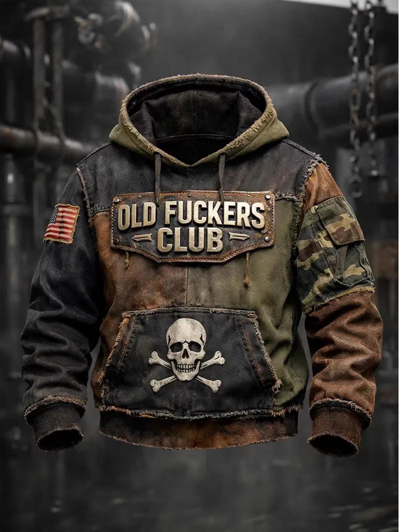 Мужская толстовка с принтом нового стиля от Cross Europe XXL чёрный