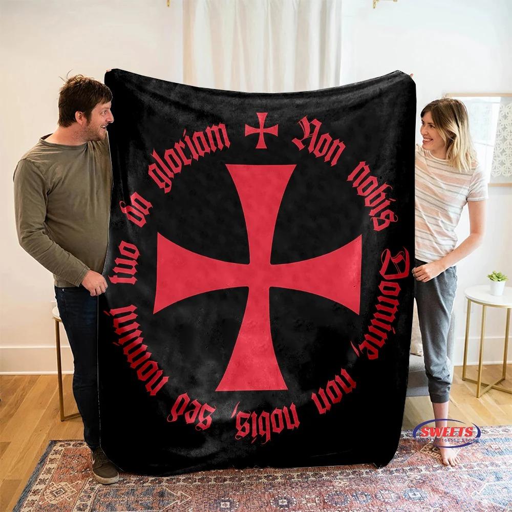 Crusade Cross Templar Knight 3D Printed Flannel Blanket for Bed Bedroom Sofa Picnic Throw Blanket for Cover Outdoor Leisure Nap