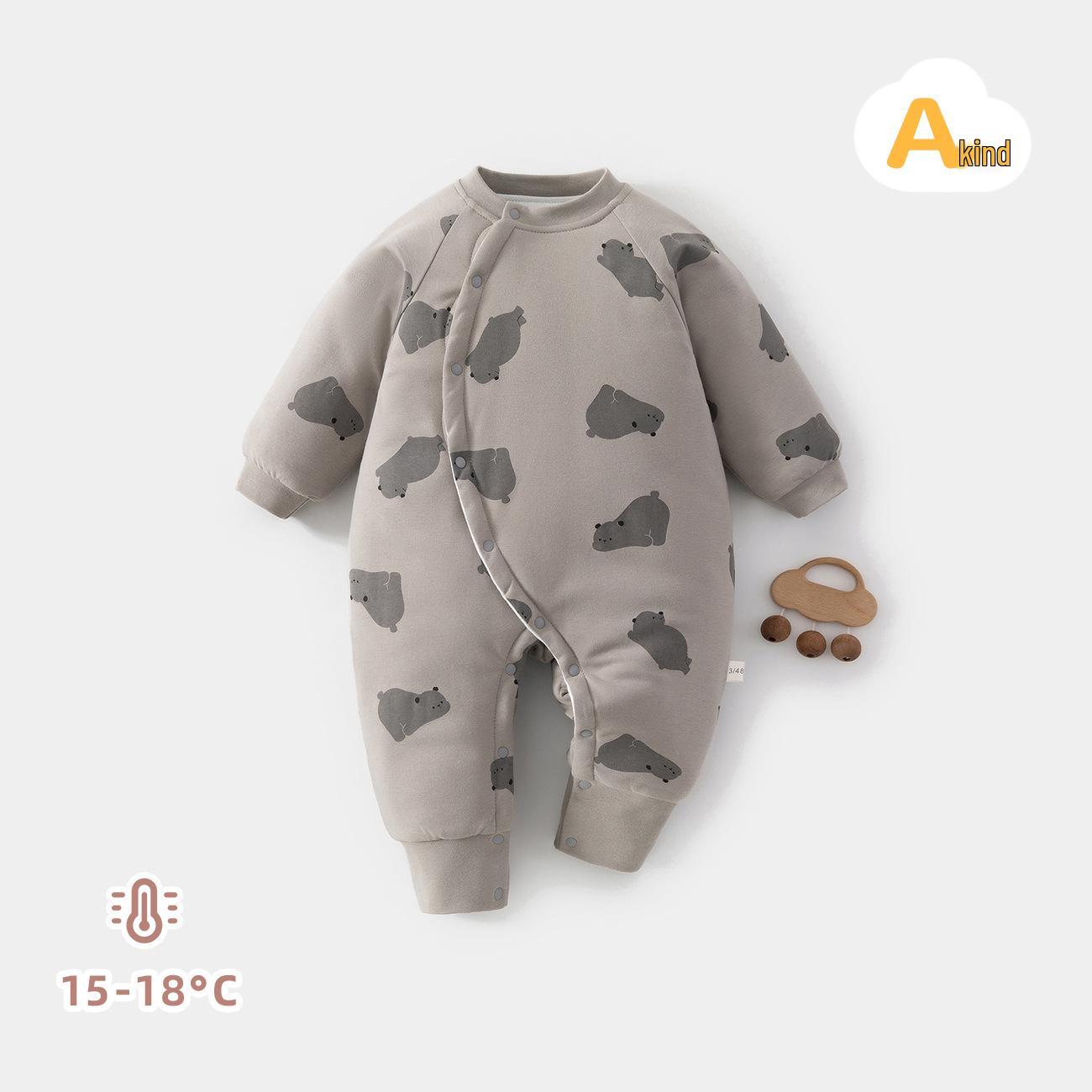 

Thickened Quilted Baby Winter Jumpsuit: Cozy, Soft, and Warm Infant Bodysuit 80 cm