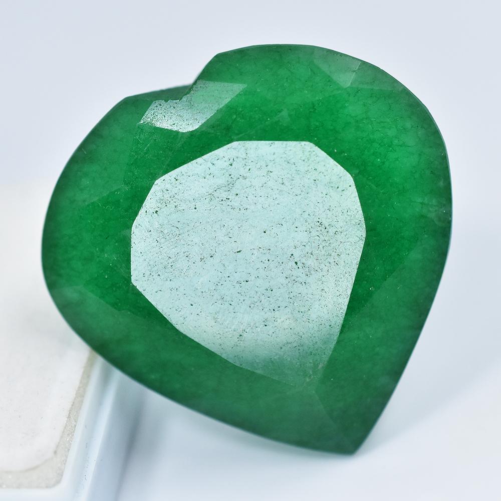 Natural Green Emerald Loose Gemstone 239 ct Heart Shape for Collectors for Jewelry Making and Crafts