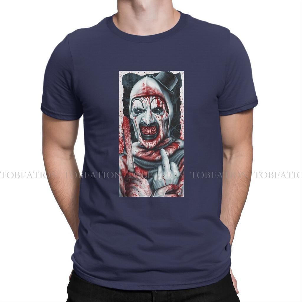 Art Classic Men TShirt Terrifier Horror Films Crewneck Tops 100 Cotton T Shirt Humor High Quality Gift Idea