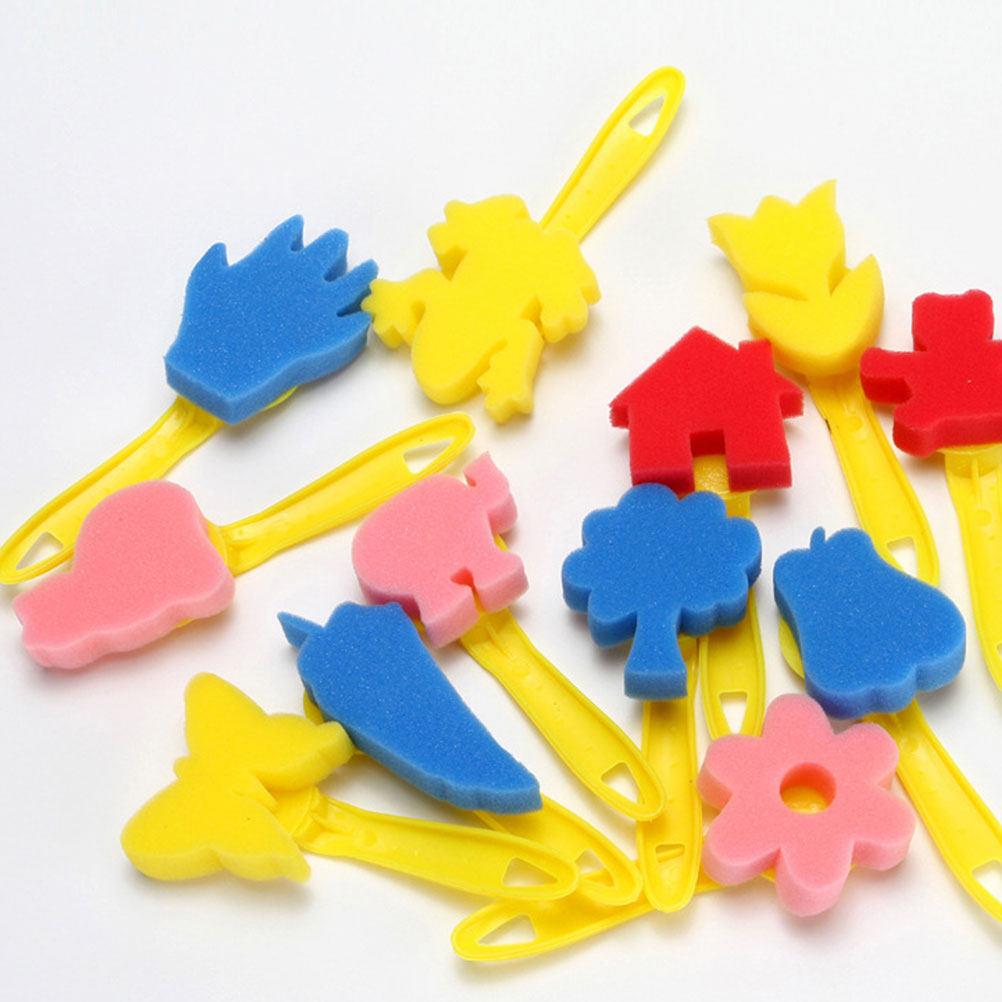

12Pcs Kids Painting Sponge Brushes Smooth Handles Art Supplies for Graffiti Drawing DIY Classroom Crafts Creative Patterns China Mainland