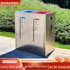 Large Stainless Steel Outdoor Trash Can for Community and Park Sorting