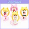 Adorável Conjunto de 4 Miniaturas da Sailor Moon Para Casa de Bonecas e Decoração de Bolo