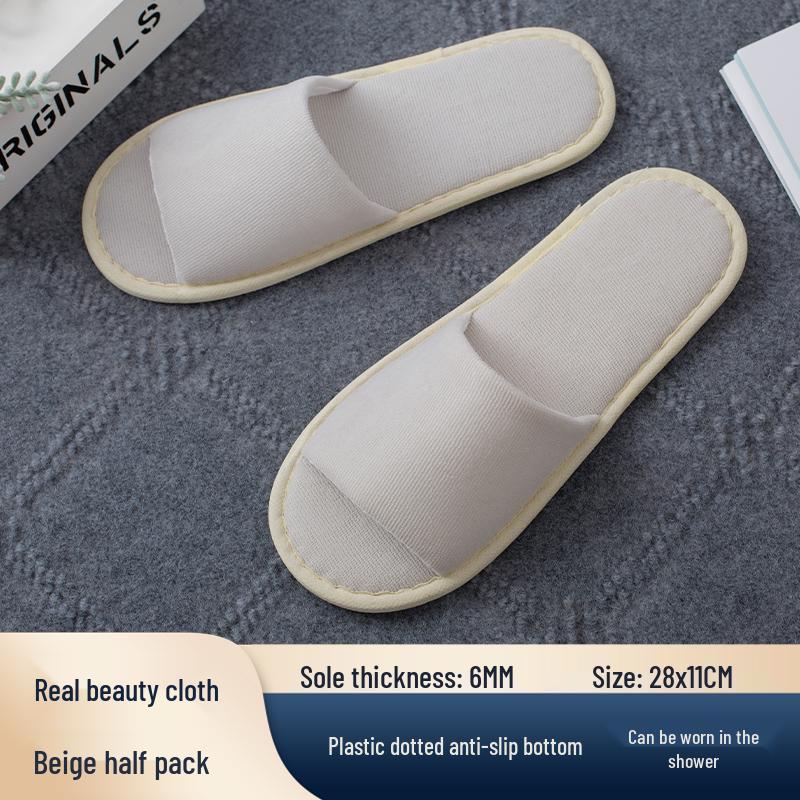 10 Pairs of Premium Non-Slip Disposable Slippers - Luxurious, Thickened Design for Bath, Bathroom, Salon, Hotel, and Homestay Use