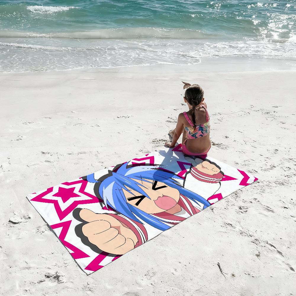 Cartoon L-Lucky S-Star Anime Towel Shower Sauna Travel Spa Quick Dry Gym Accessories Soft Large Beach Towels