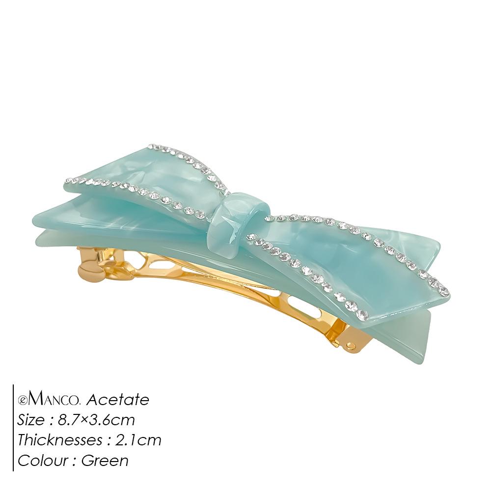

eManco French Retro Bow Hair Clip Women’s Elegant Luxury Acetate Claw Clip синий