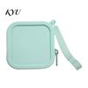 Soft Silicone Key Organizer Coin Pouch with Zipper And Wrist Strap, Square Shockproof Mini Change Holder Storage Bag, Lightweight Compact Purse