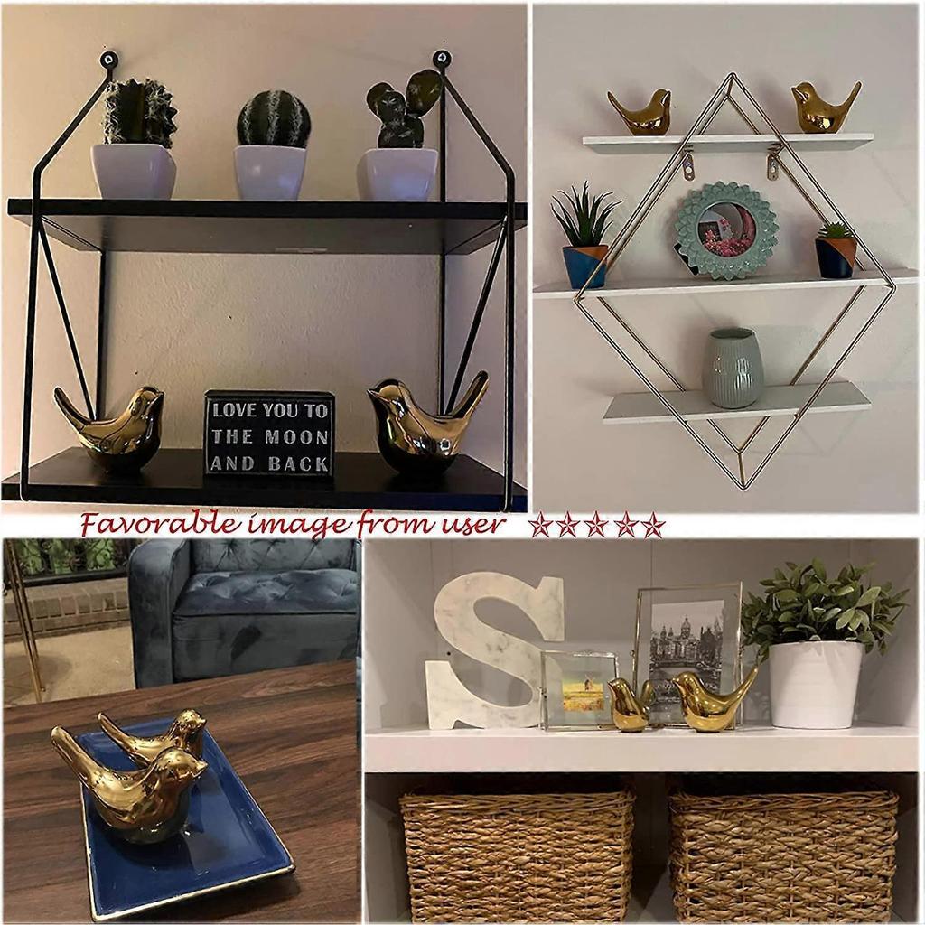 Gold Ceramic Animal Statue Home Decor Modern Style Ornament Two Pieces