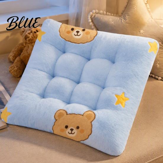 Winter Warm Seat Protector Plush Chair Cushion Cute Cartoon Bear Floor 18" x Thickened Pad Non-slip Cozy Cushion for Office Dining Soft Cloud Feel