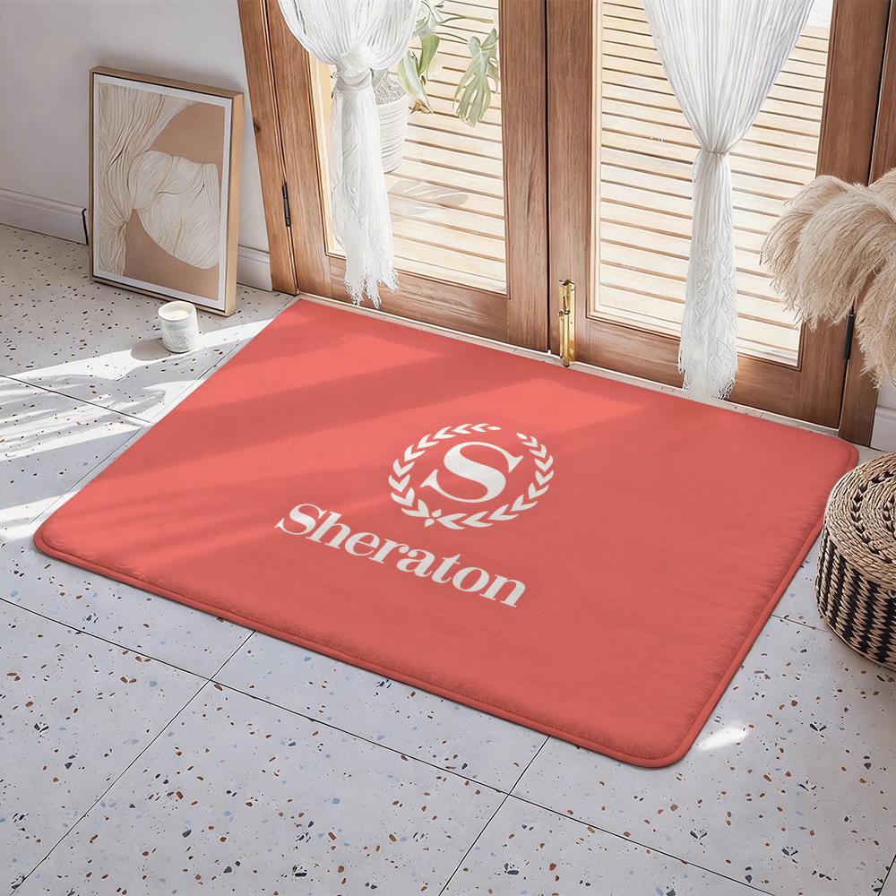 Hotel H Sheraton Hotel Floor Mat Eco  Flannel Doormat Non Slip Odorless Indoor Floor Rug Soft Short Plush Home Mat