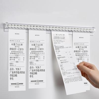 20/30/40/50Cm Ticket Tab Bill Receipt Hanging Rack Bar Kitchen Order Document Holder Kitchen Tool Ticket Paper Clip Organizer