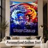 Custom Text Printed Tapestry Sonic Pattern Large Wall Hanging Indoor Room Decor