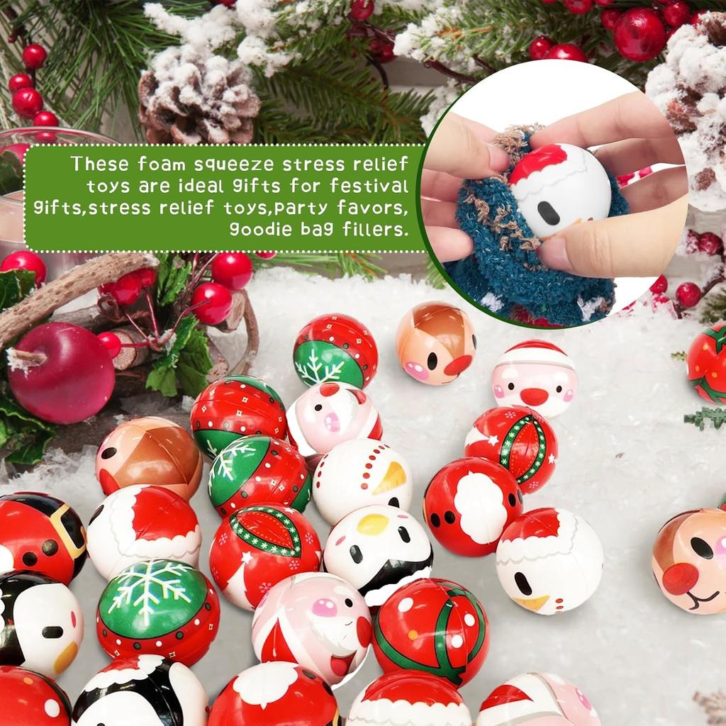 6/36 KS Vánoční antistresové míčky Santa Claus Sobi Antistresová pěna Vánoční mačkací míček pro děti Vánoční párty drobnosti