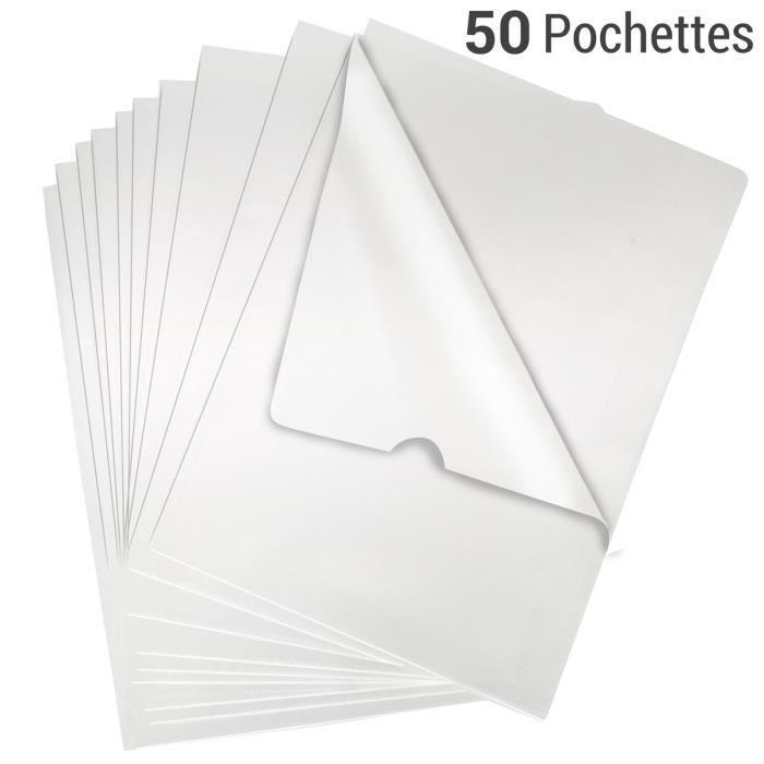 Pochettes coin transparentes a4 - waytex - 931299 - 120 microns - paquet de 50 - lisses